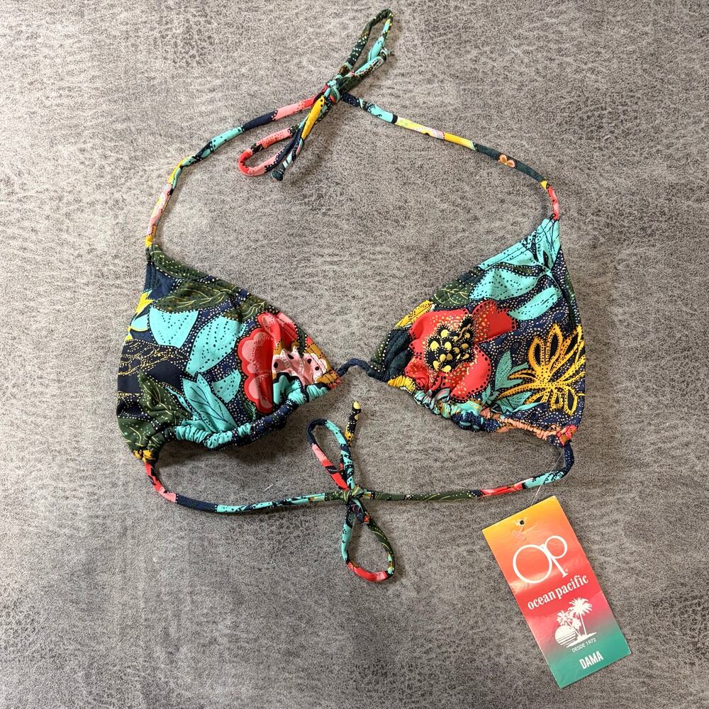 NWT OP Floral Bikini Top